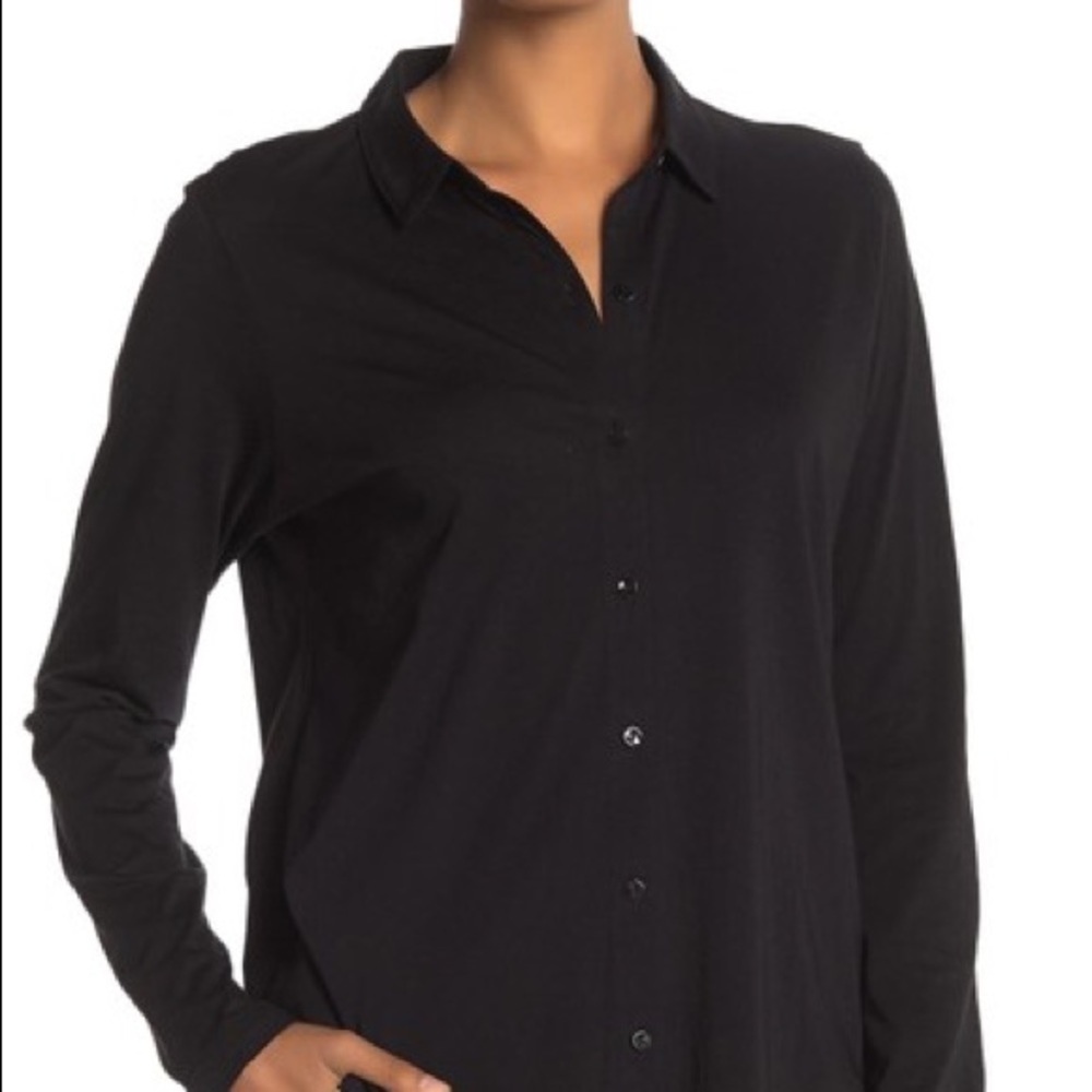 NWOT Eileen Fisher Black Organic Cotton Medium